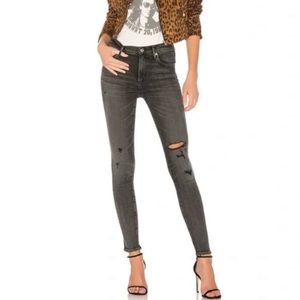 AGOLDE Denim Distressed Gray Sophie Skinny Jeans